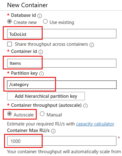 New container pane configuration